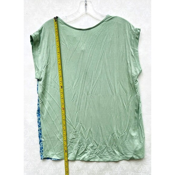 Papermoon Blue Floral Blouse Womens Small Sheer Flutter Sleeve Boho Chic Office - Picture 9 of 14